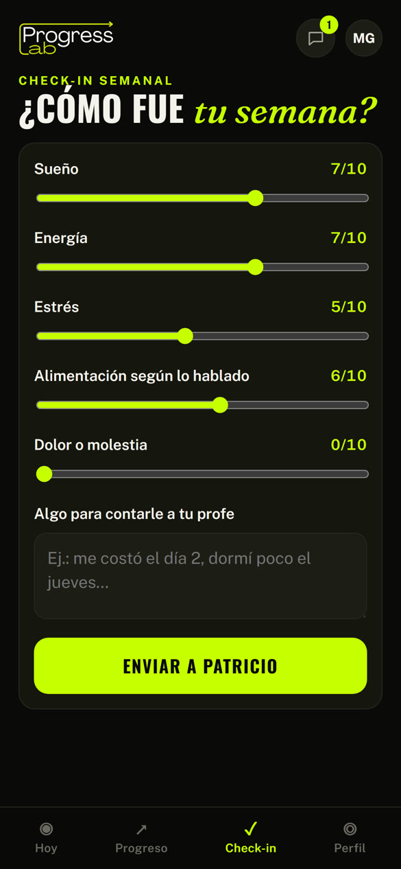 Check-in semanal